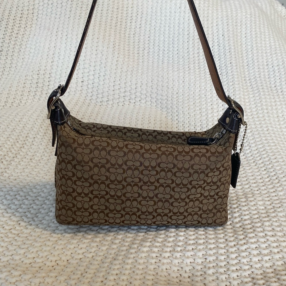 Vintage Coach Brown Signature Canvas Shoulder Bag